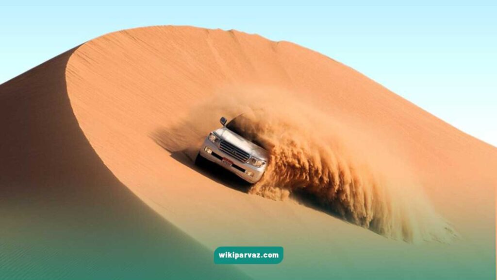 لندکروز سواری روی شن صحرا و کویر دبی